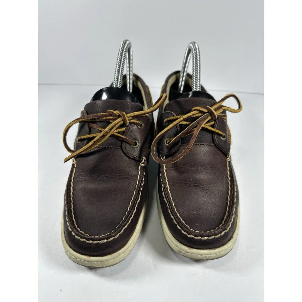G.H. Bass & Co. Men's Brown Leather Boat Shoes Size 8